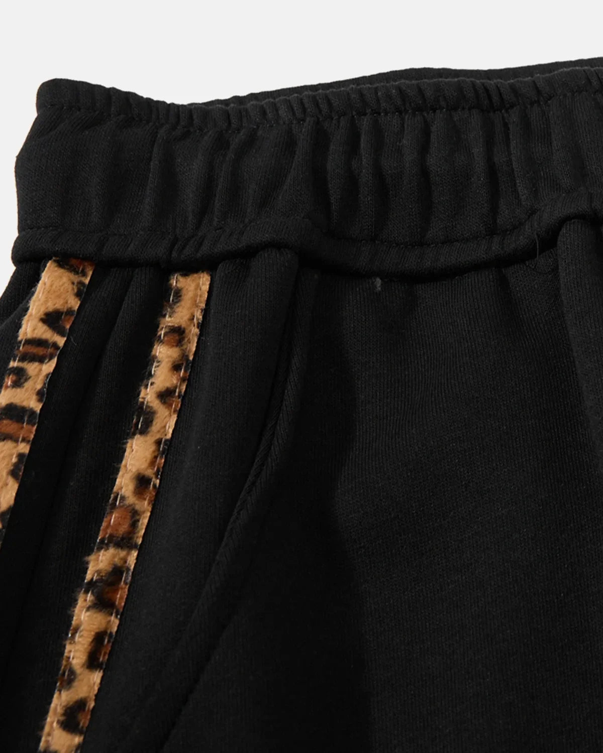 Leopard Stripe Graphic Barrel Sweatpants
