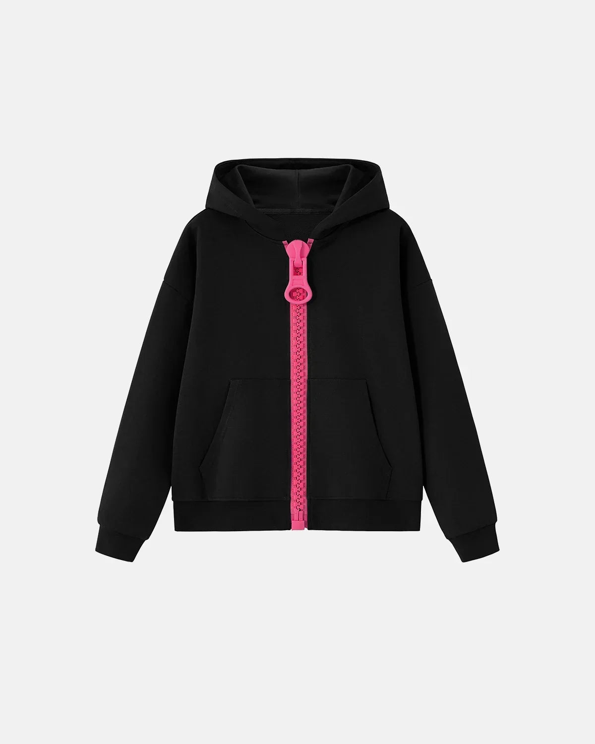Contrast Chunky Zip Up Hoodie