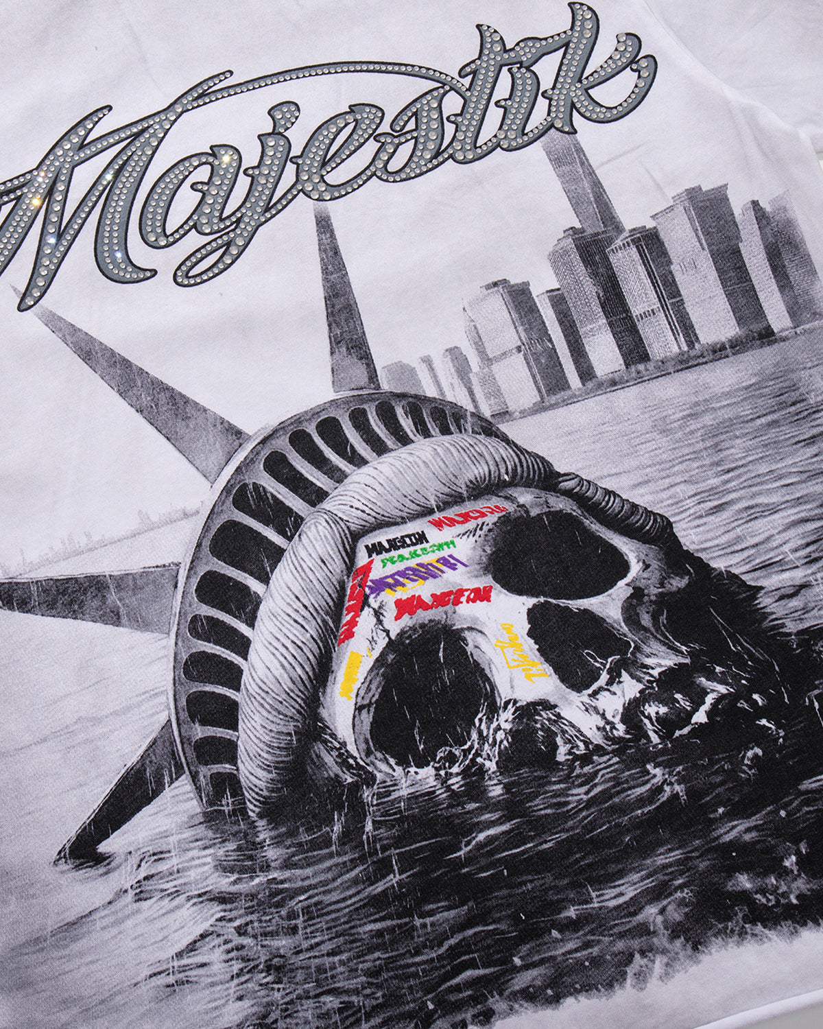 Rhinestone Washed Graphic T-Shirt