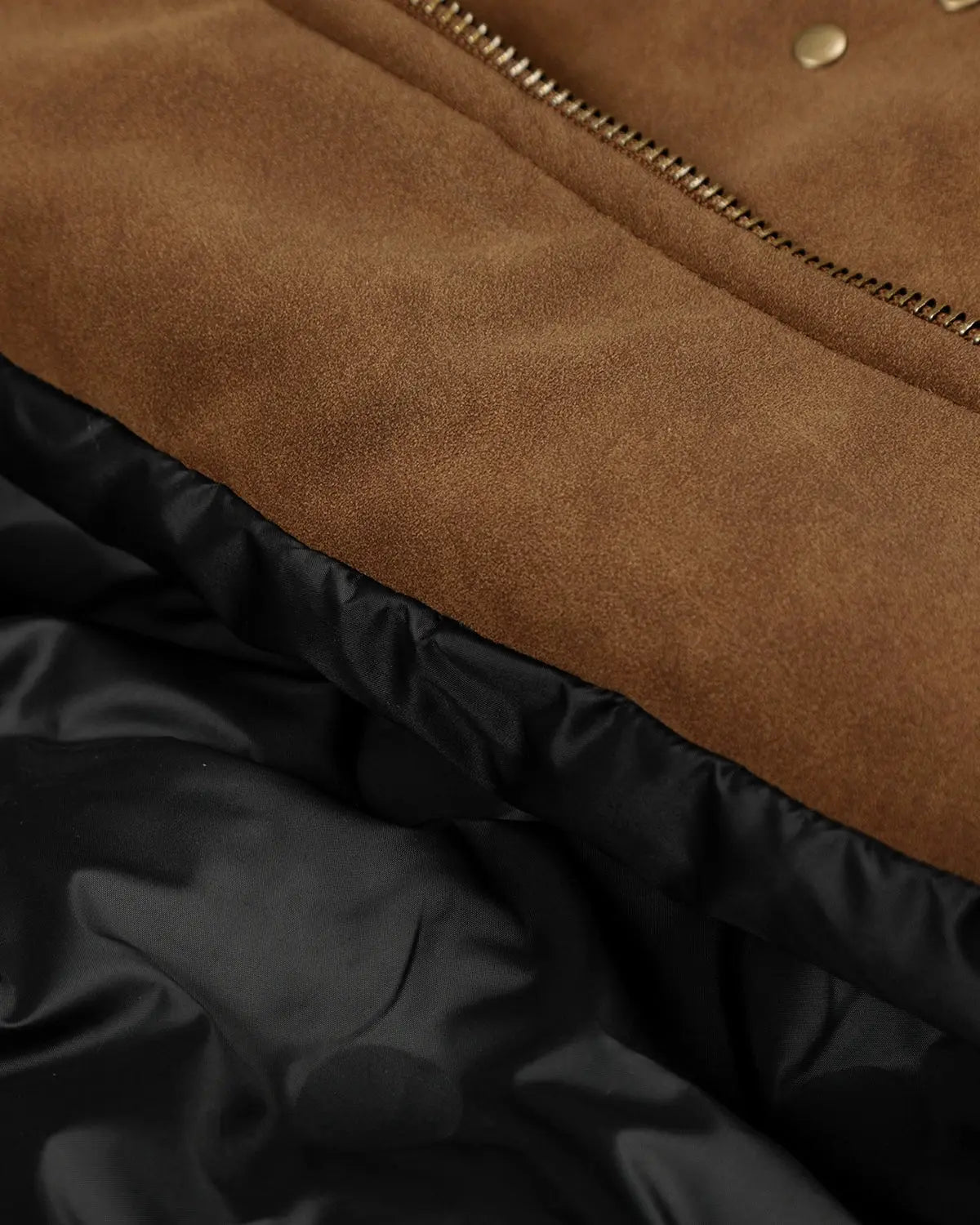 Horse Embroidery Suede Clasp Padded Jacket