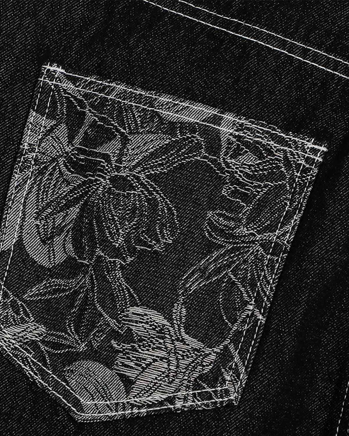 Baggy Denim Jorts with Embroidered Pocket