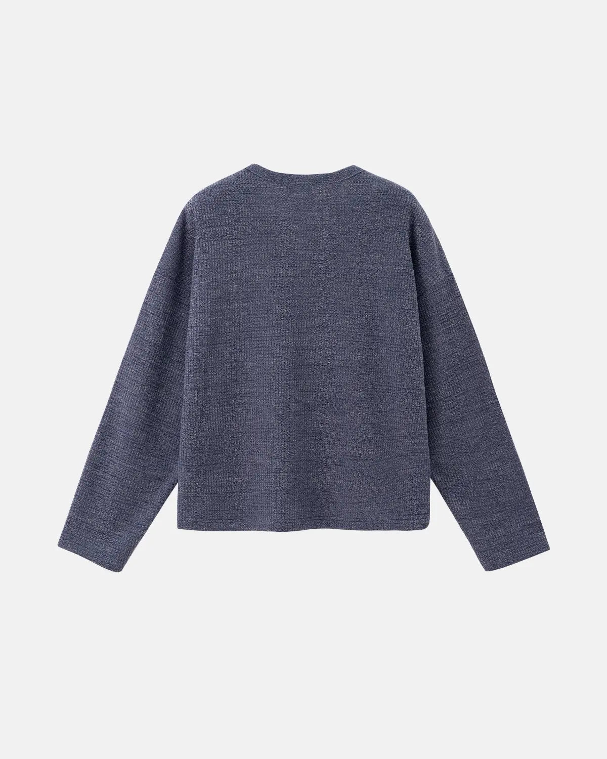 V-neck Long Sleeve Waffle Tees