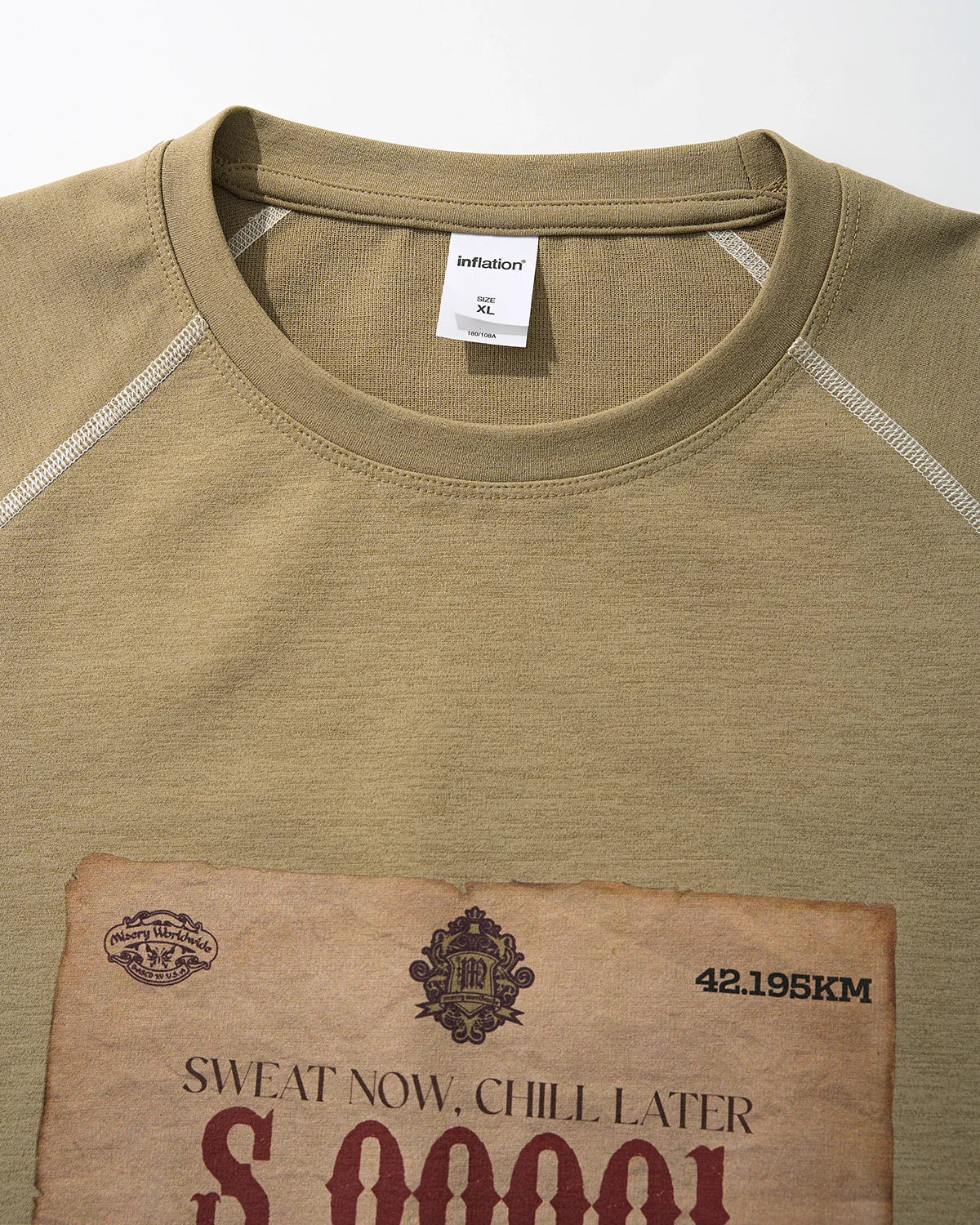 Retro Graphic Printing Raglan Tshirt