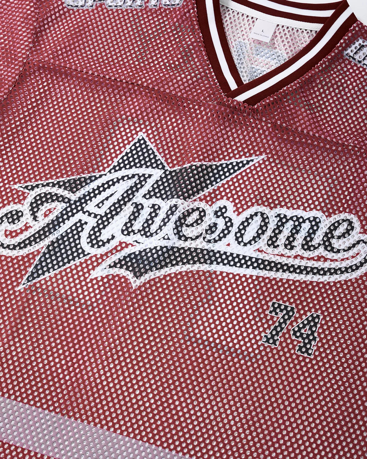 V-neck Graphic Mesh Jersey