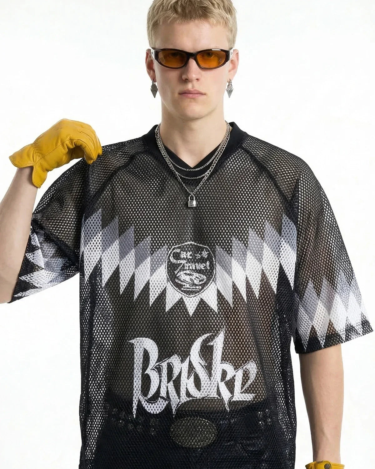 Graphic Mesh Oversized Jersey