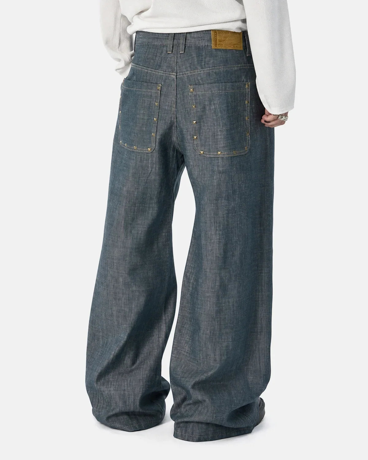 Pyramid Stud Pocket Baggy Jeans