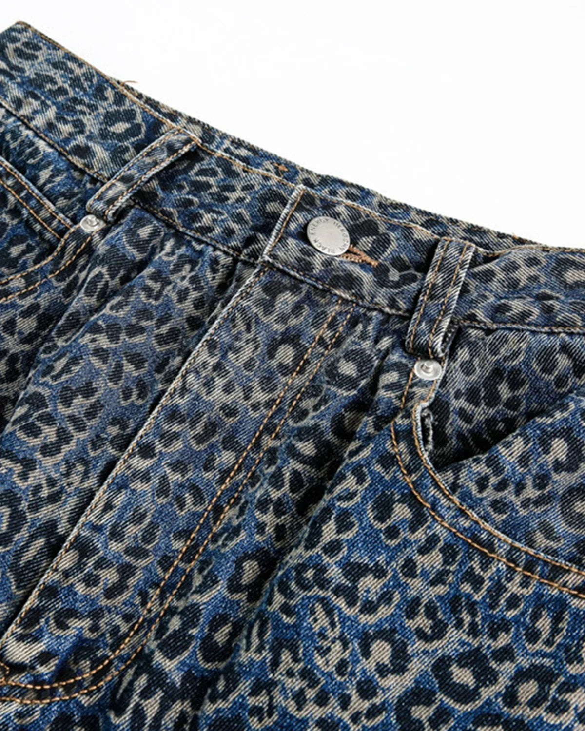 Vintage Leopard Print Barrel Jeans
