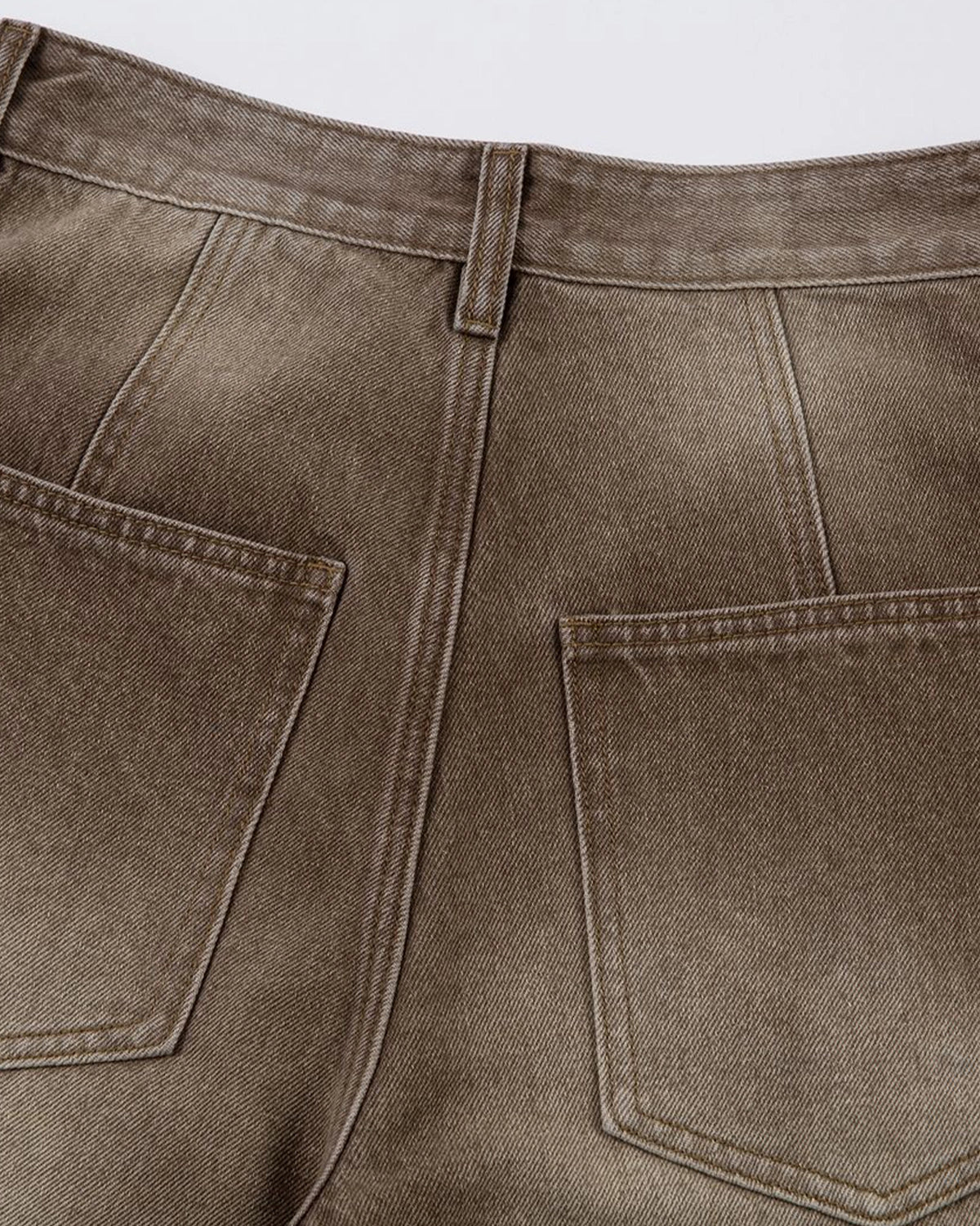 Brown Acid Wash Barrel Jeans