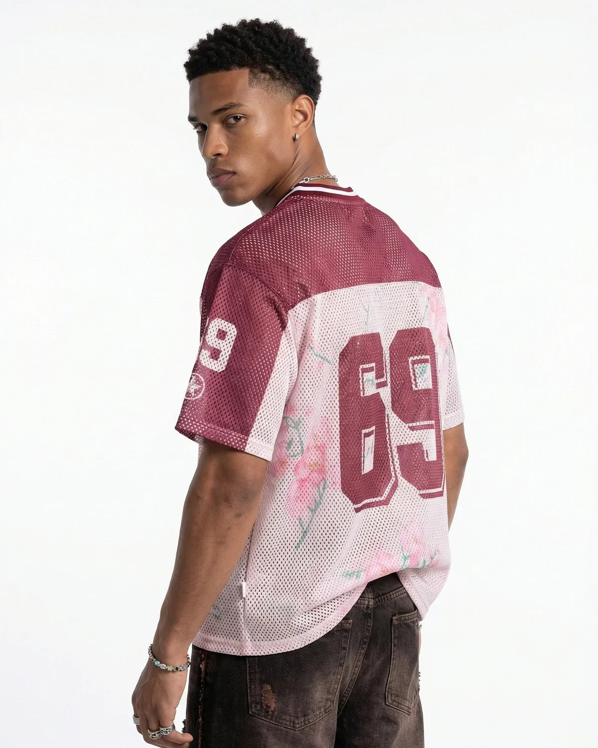 Floral Digital Print Mesh Jersey