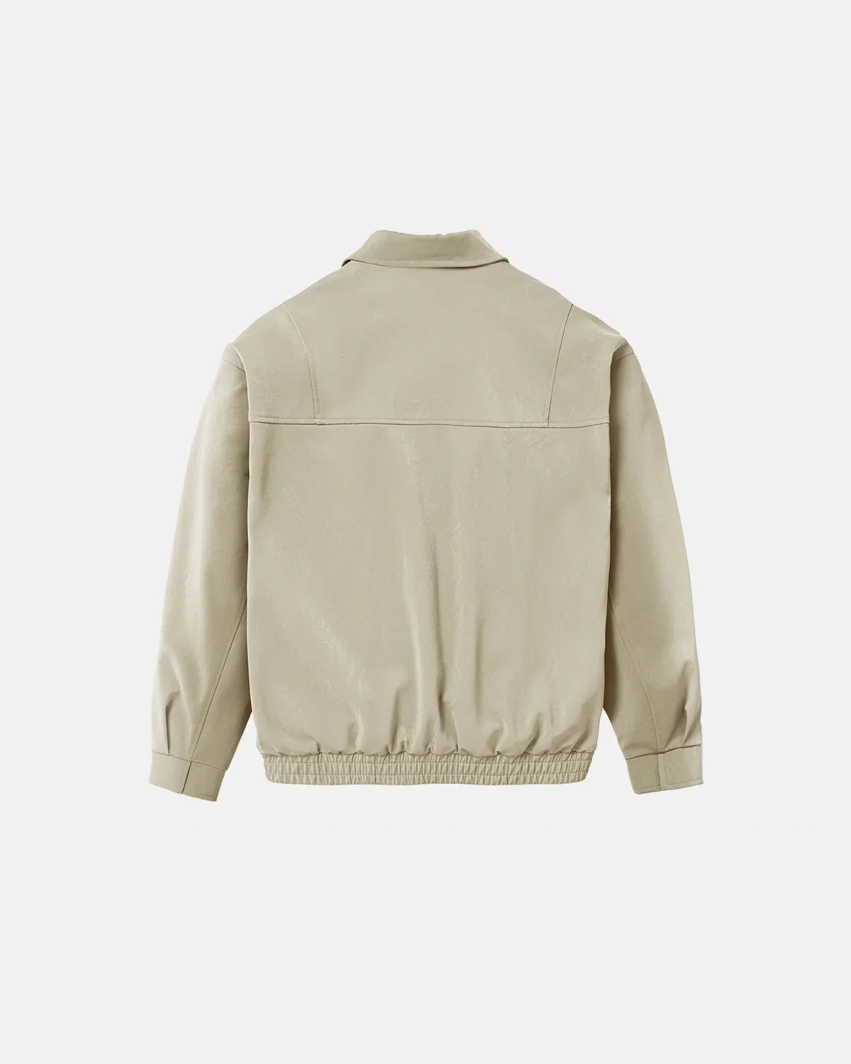 Minimalist PU Leather Zip Up Jacket