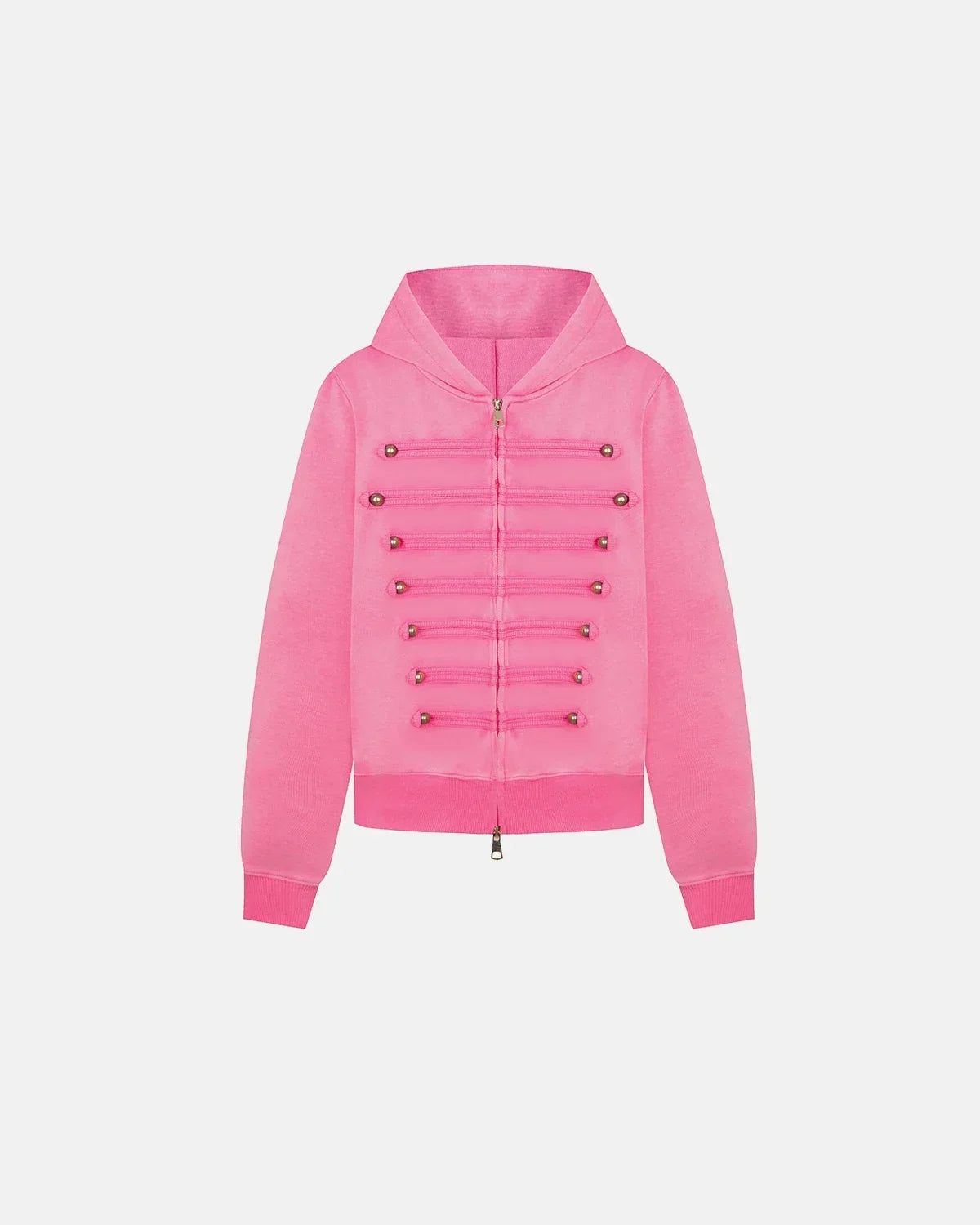 Military Style Zip Up Hoodie