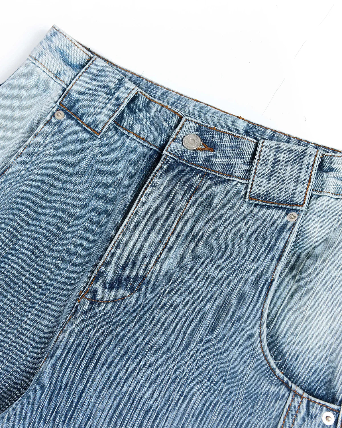 Embroidery Bamboo Weave Baggy Jeans