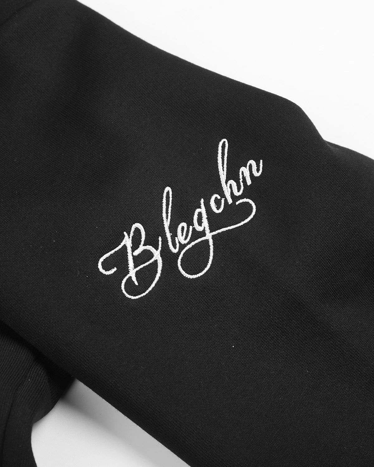 Braided Embroidery Boxy Zip Up Hoodie