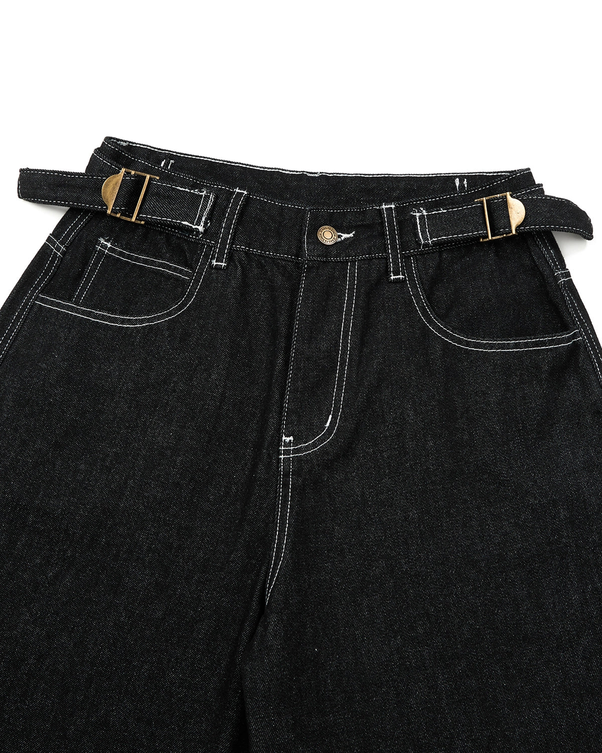 Raw Denim Baggy Jorts with Adjustable Tabs