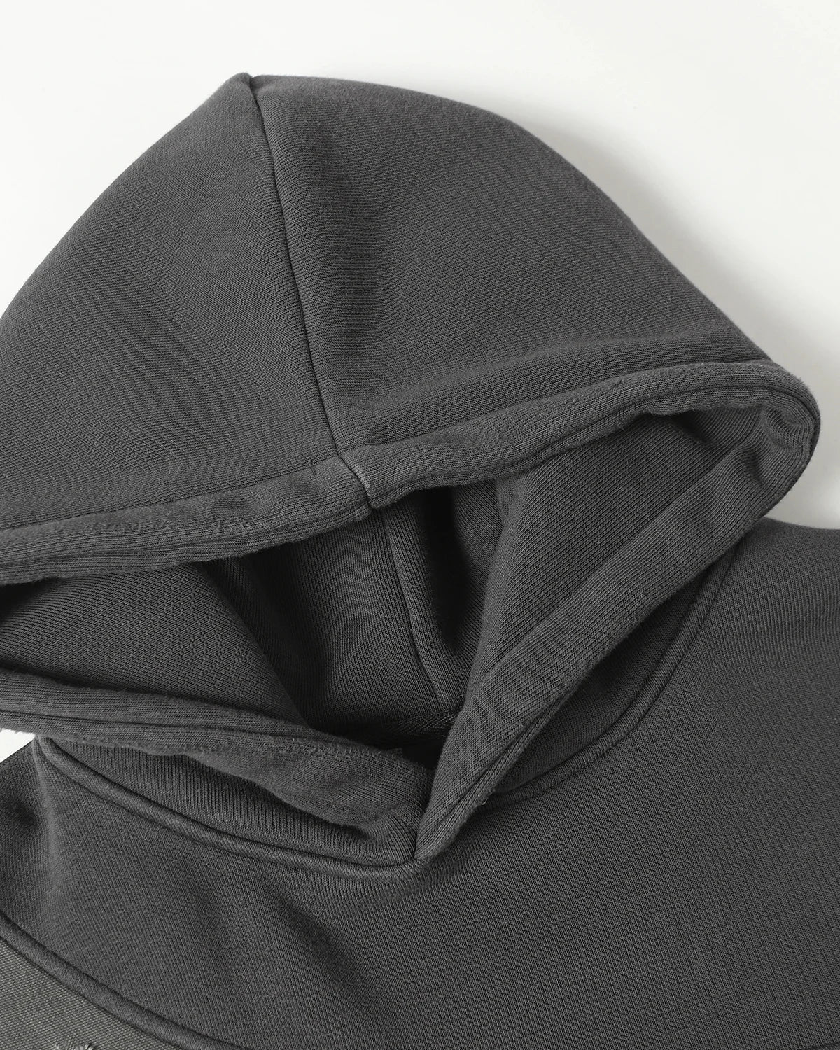 Washed Layered Raw Edge Boxy Hoodie