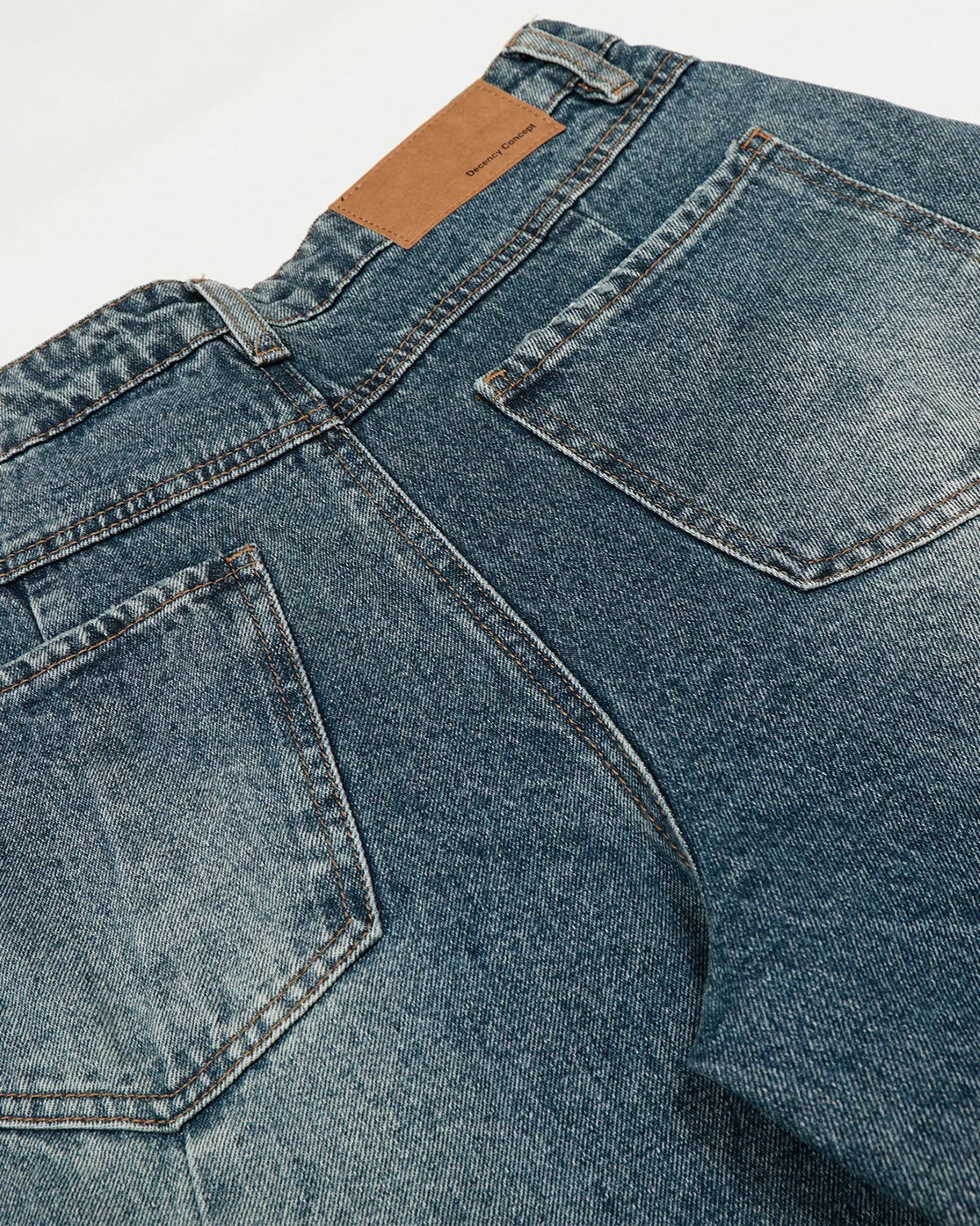 Whisker Acid Washed Barrel Jeans