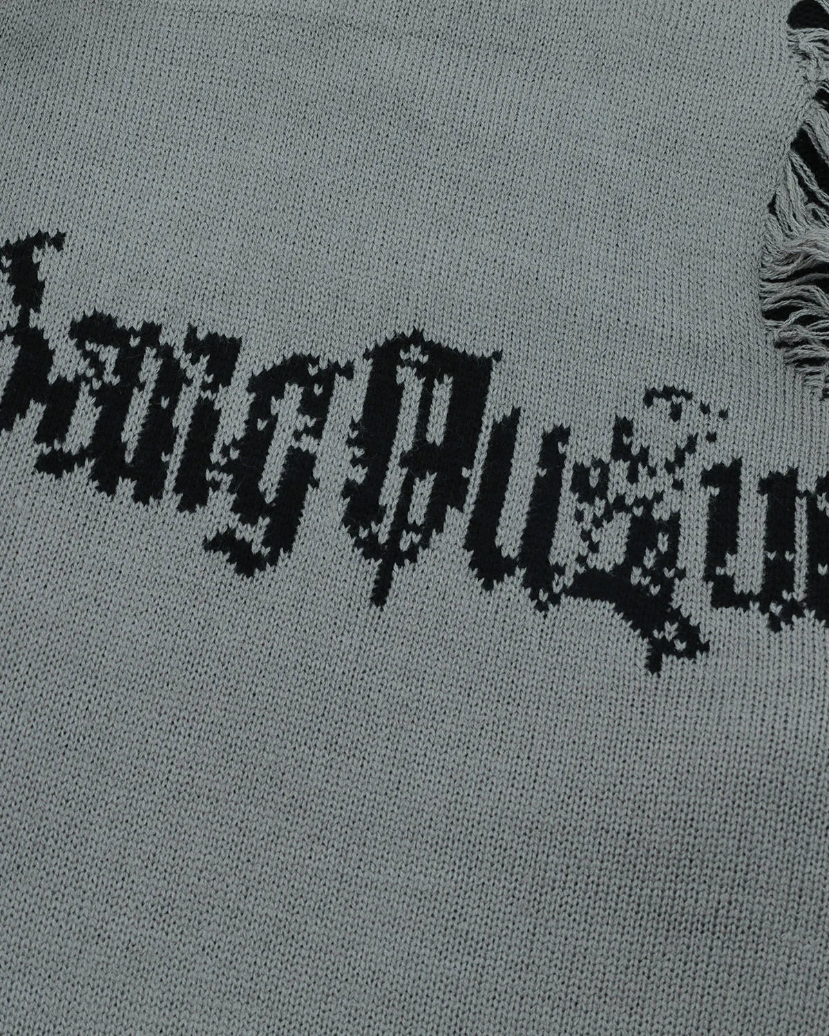 Distressed Gothic Graphic Knit Sweater