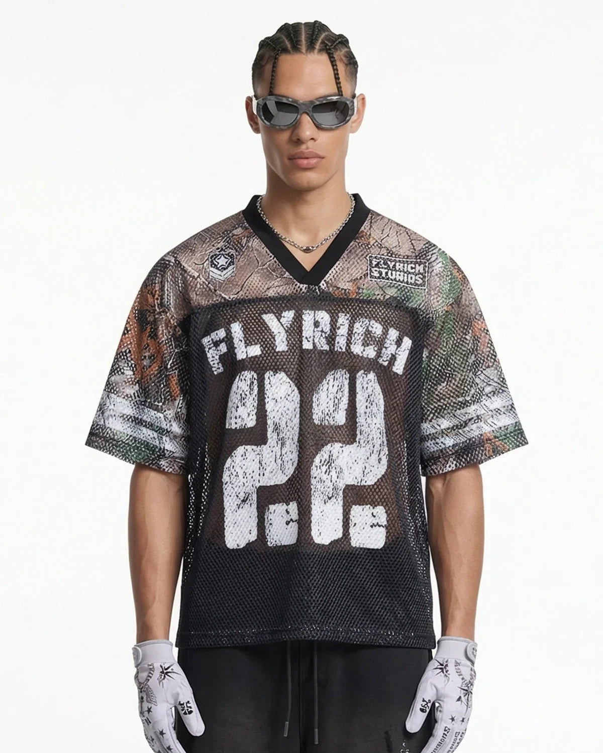 Camo Mesh Digital Print Jersey Tee