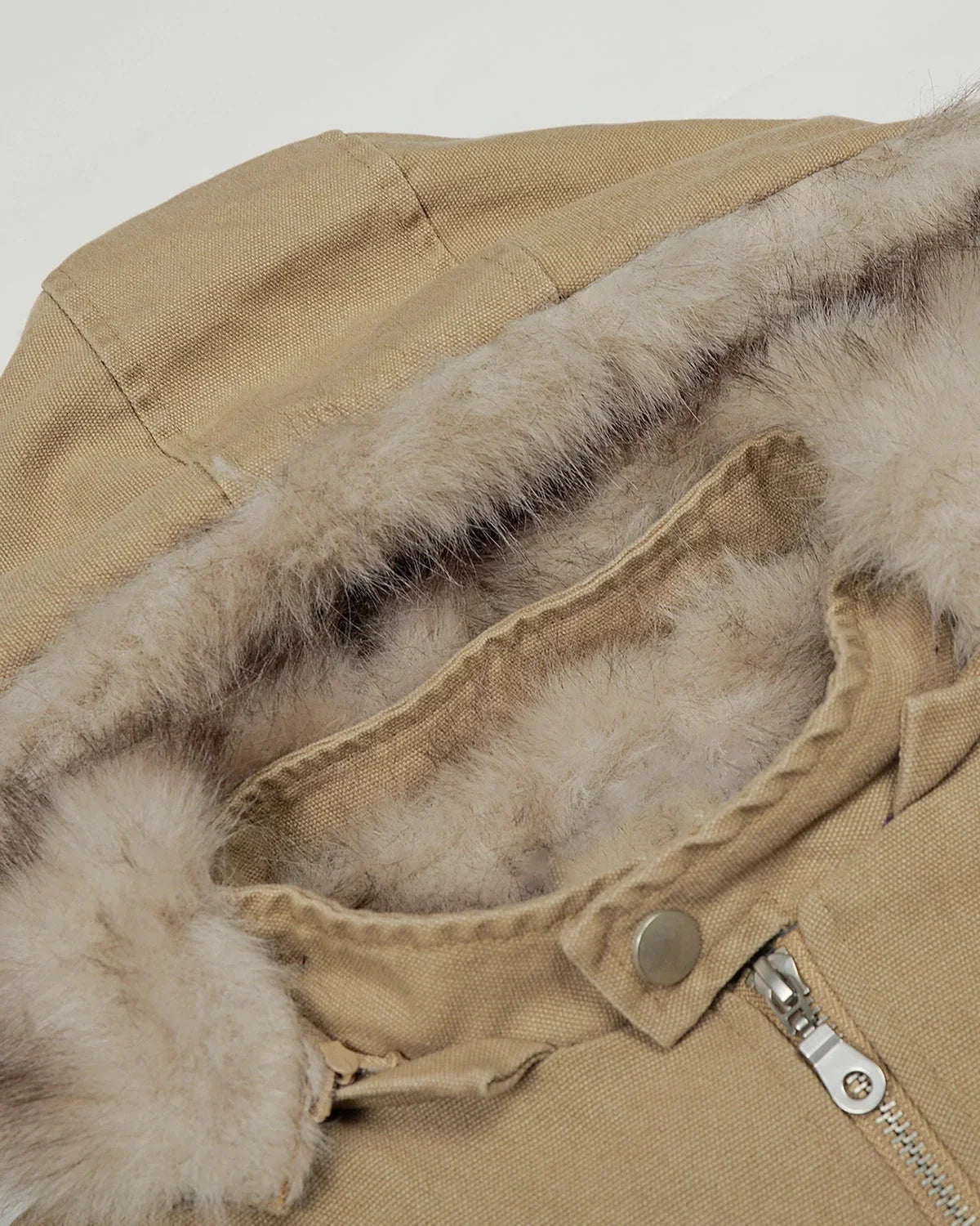 Detachable Hooded Faux Fur Padded Jacket MADXMARX