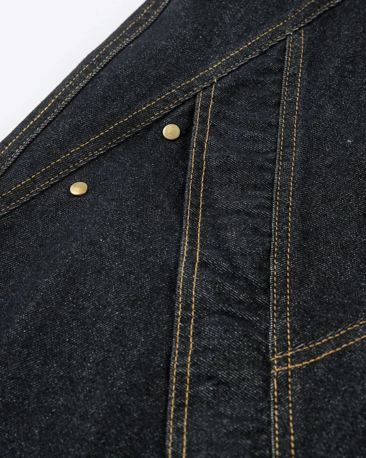 Stitching Button Up Baggy Jeans