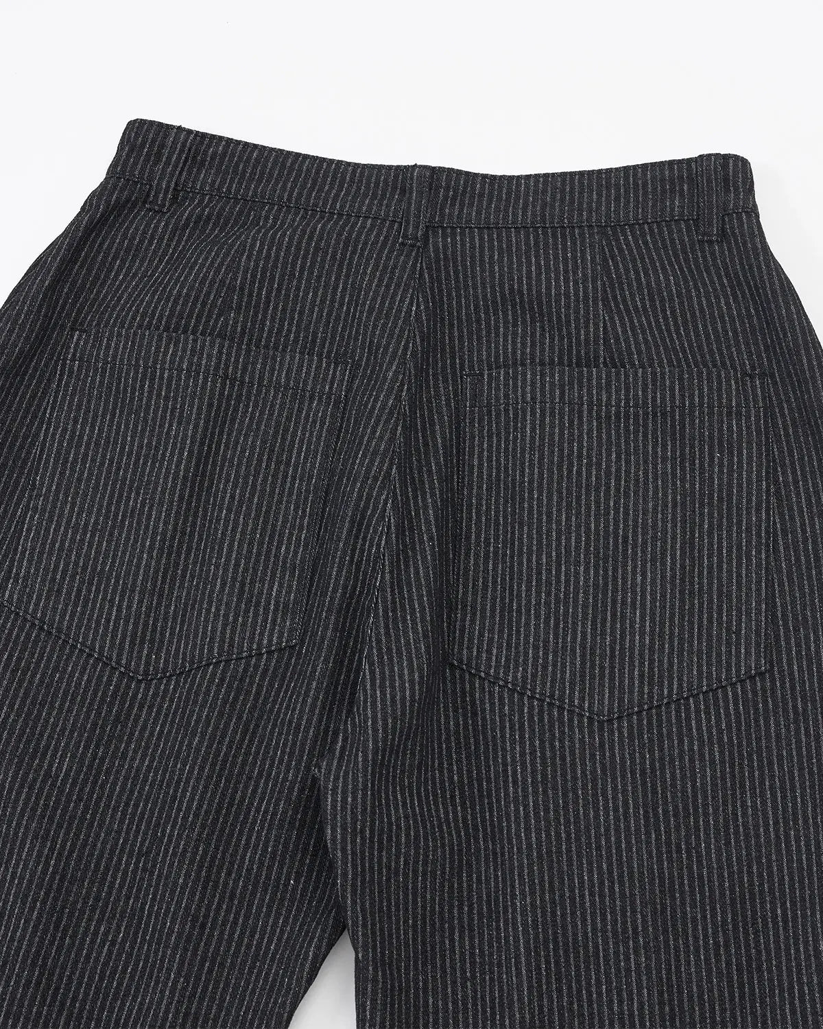 Vintage Pinstripe Pleated Barrel Jeans