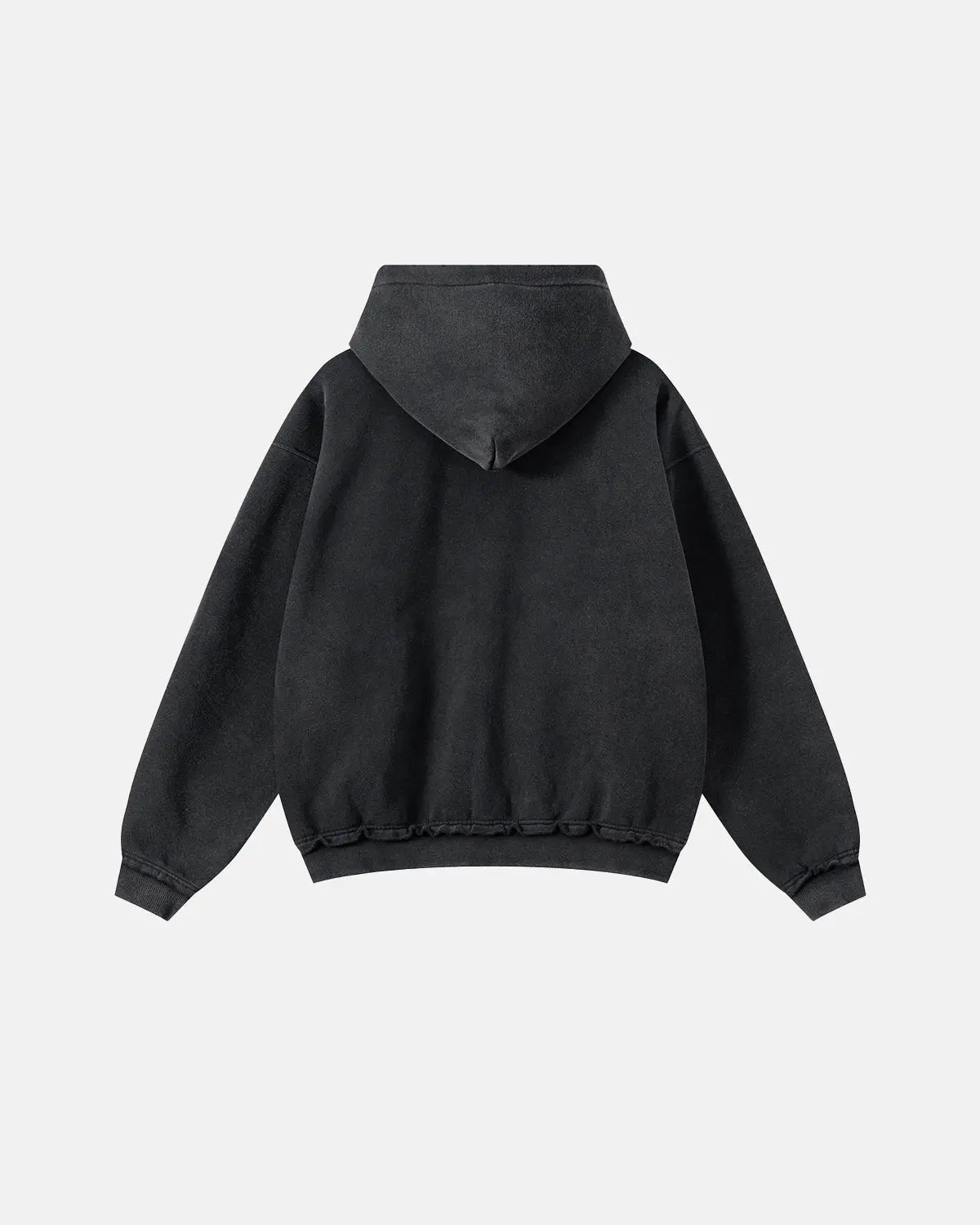 Graphic Ripped Washed Zip Up Hoodies