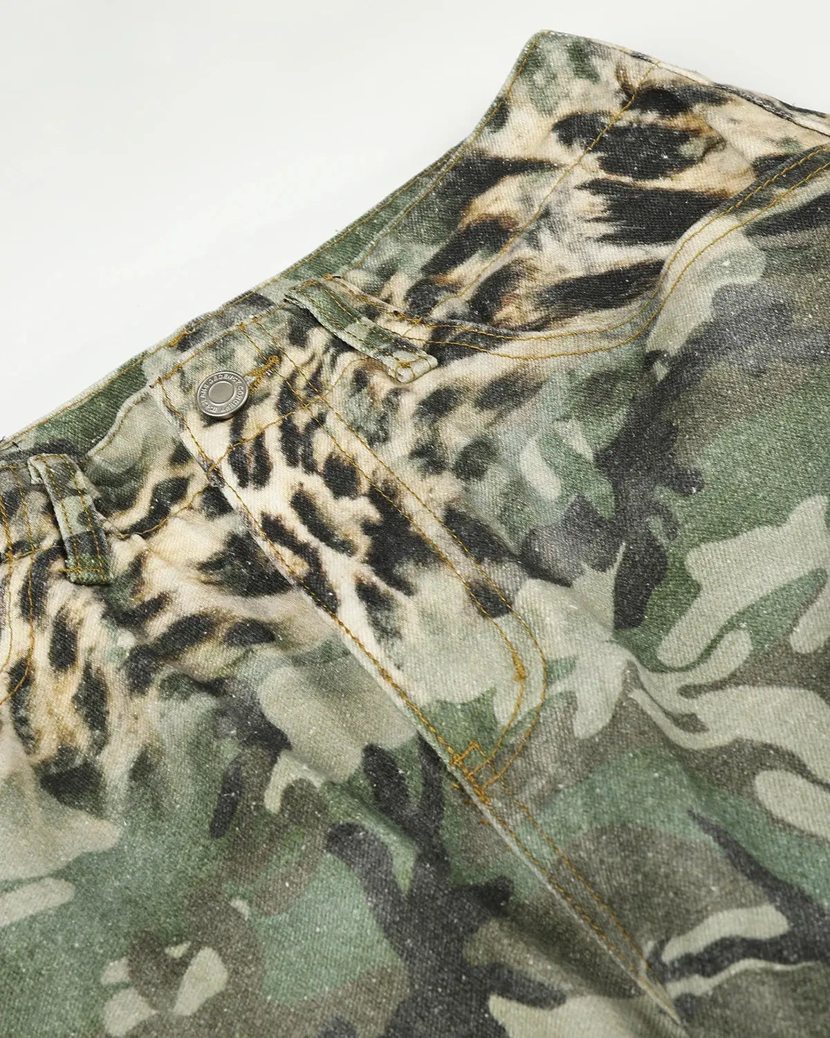 Leopard Camo Cargo Longline Shorts