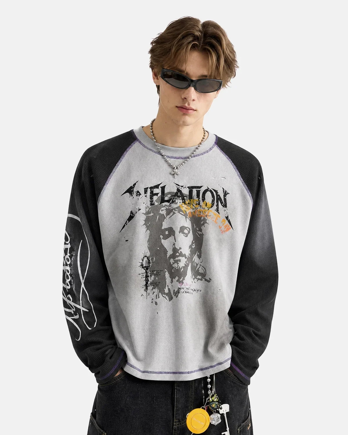 Portrait Waffle Long Sleeve Tee