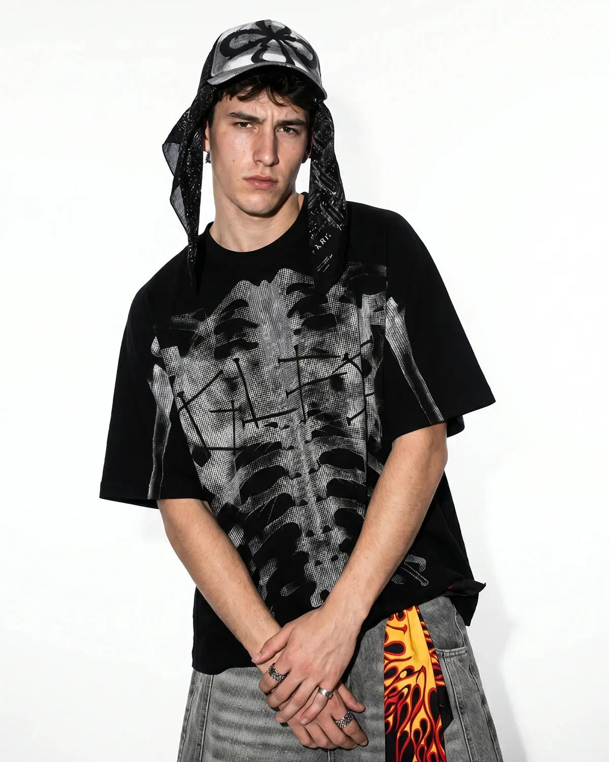 Pink X-Ray Skeleton Boxy T-Shirt