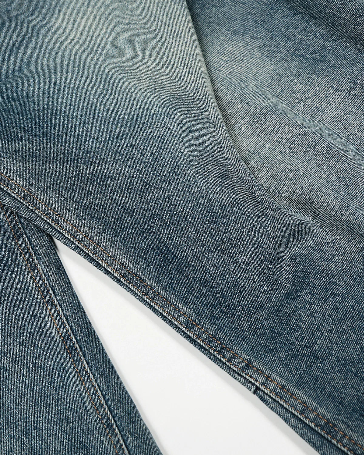 Whisker Acid Washed Barrel Jeans