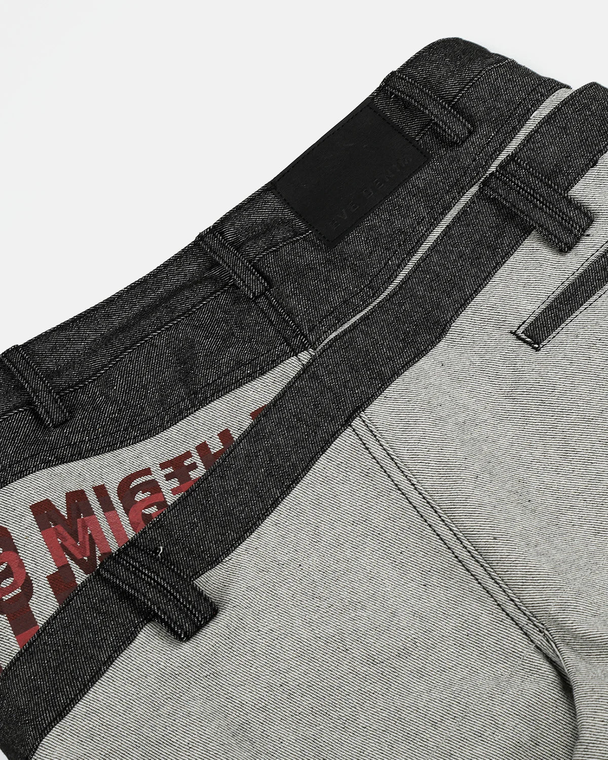 Asymmetric Double Waist Baggy Jeans