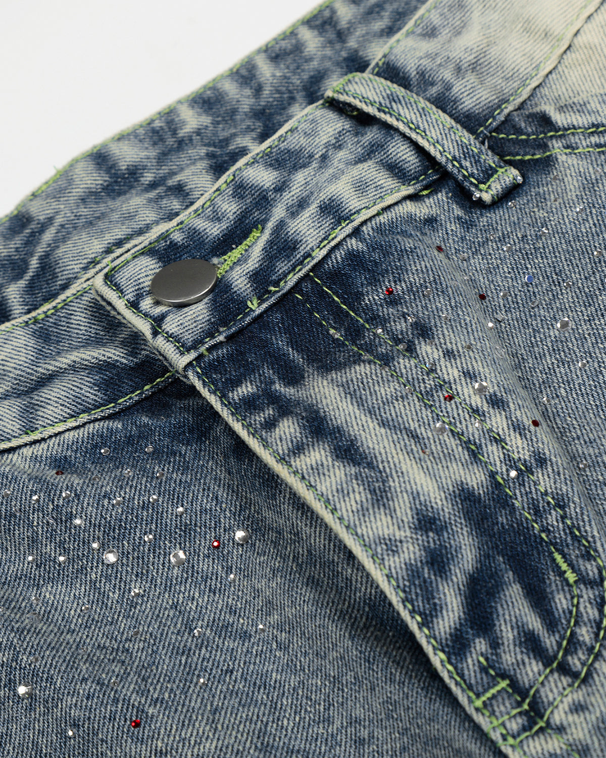 Rhinestone Denim Longline Jorts