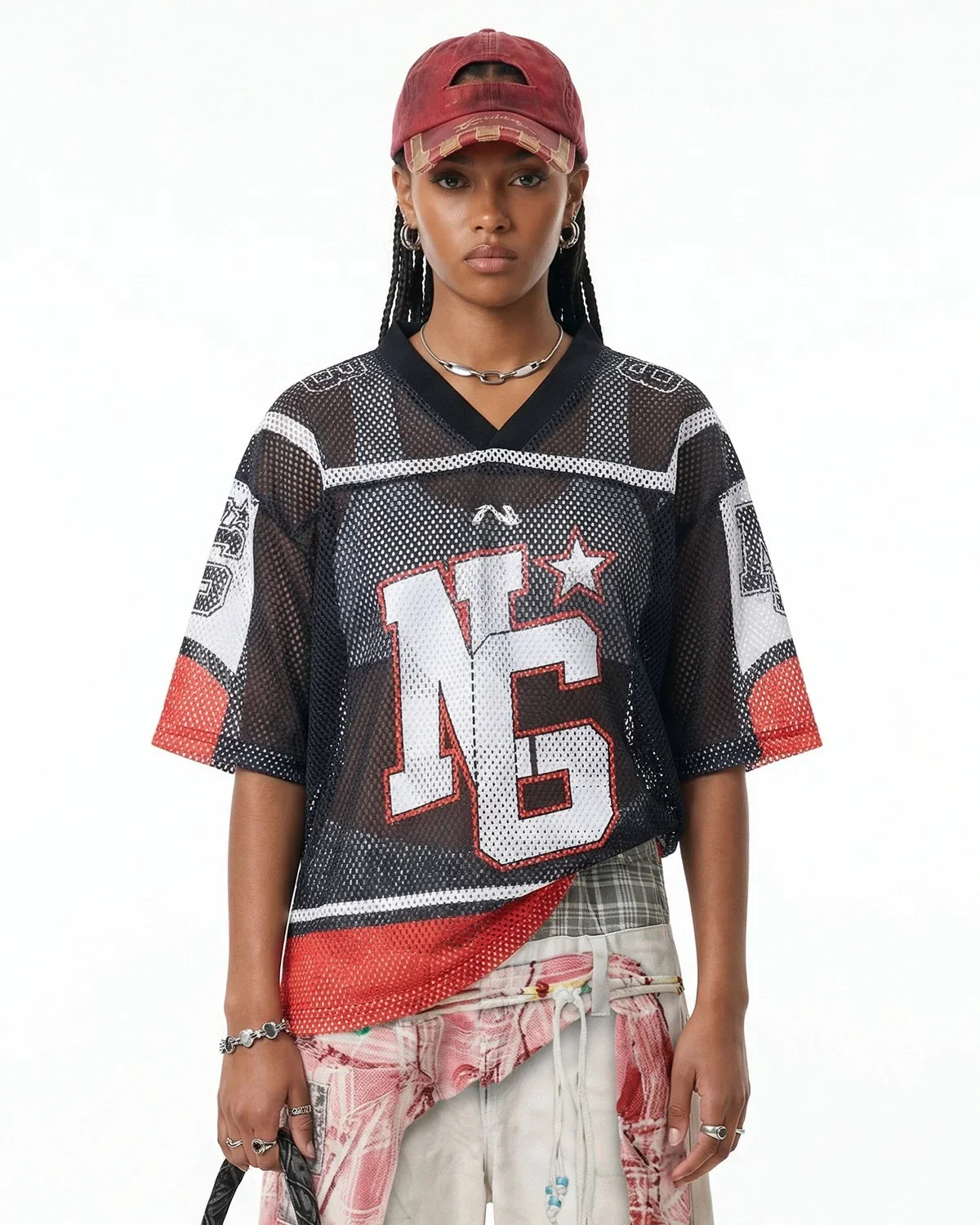 Colorblock Mesh Jersey T-Shirt