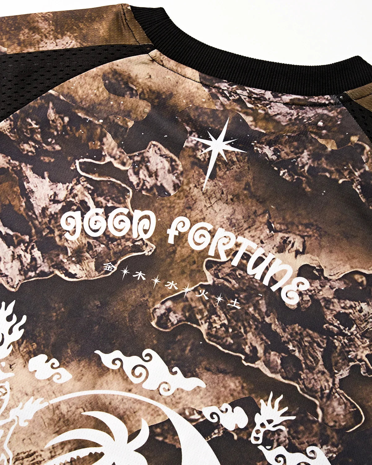 Retro Digital Printing Mesh Jersey