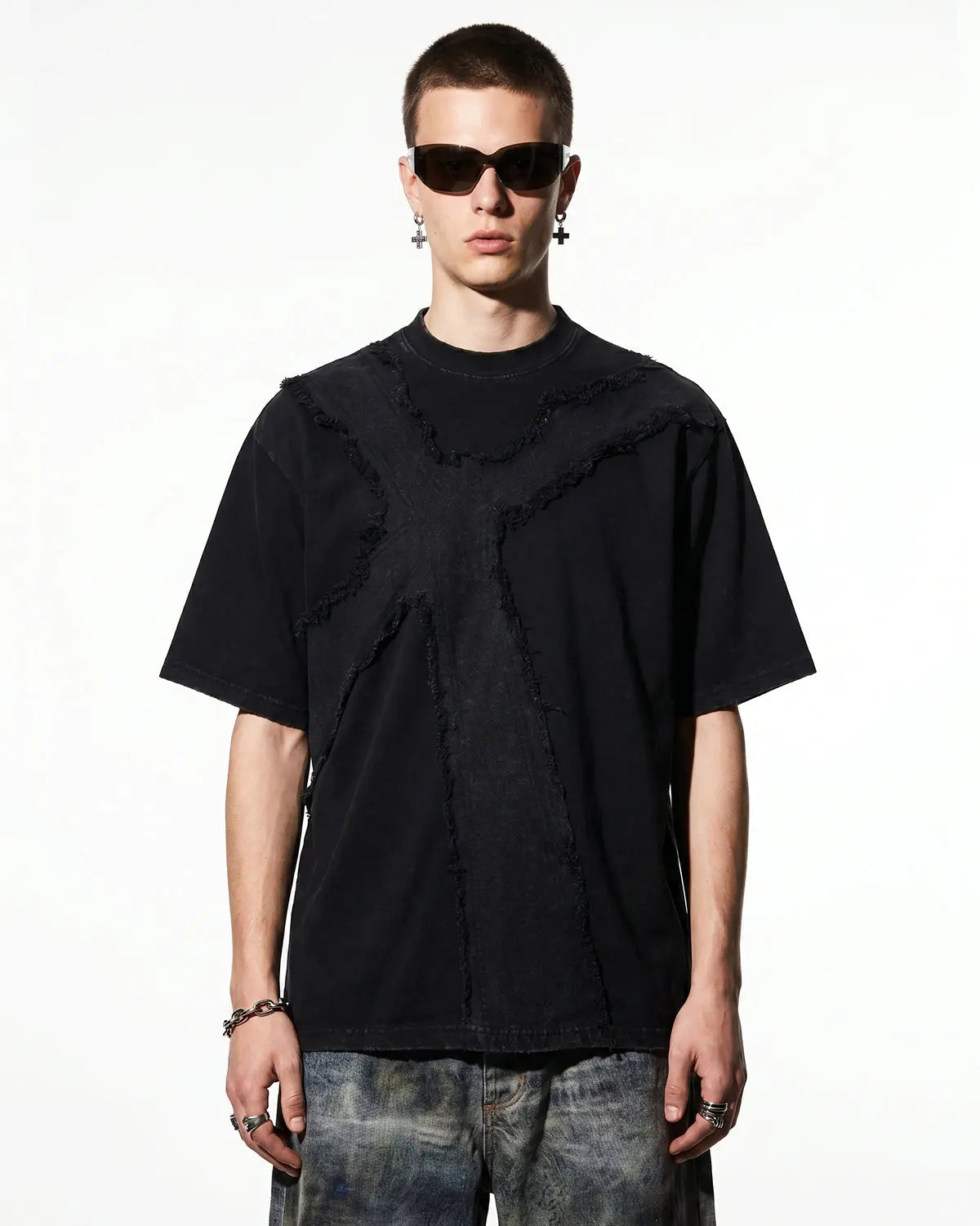 Deconstructed Cross Washed T-Shirt