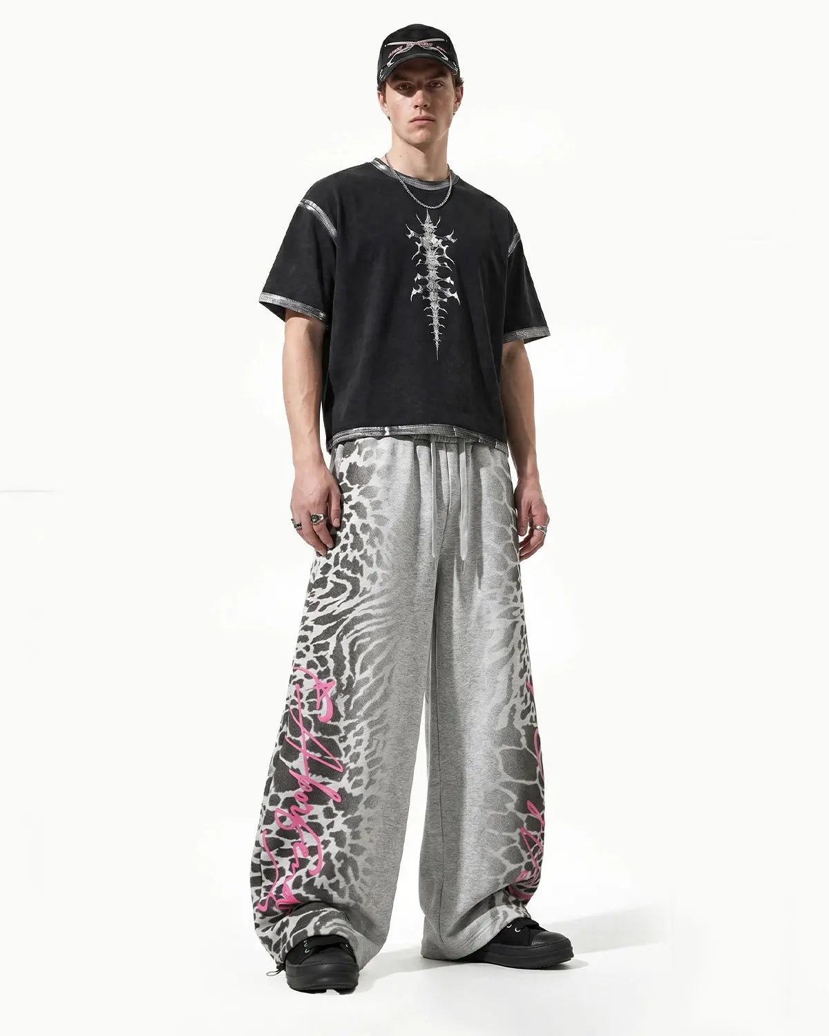 Leopard Graphic Barrel Sweatpants
