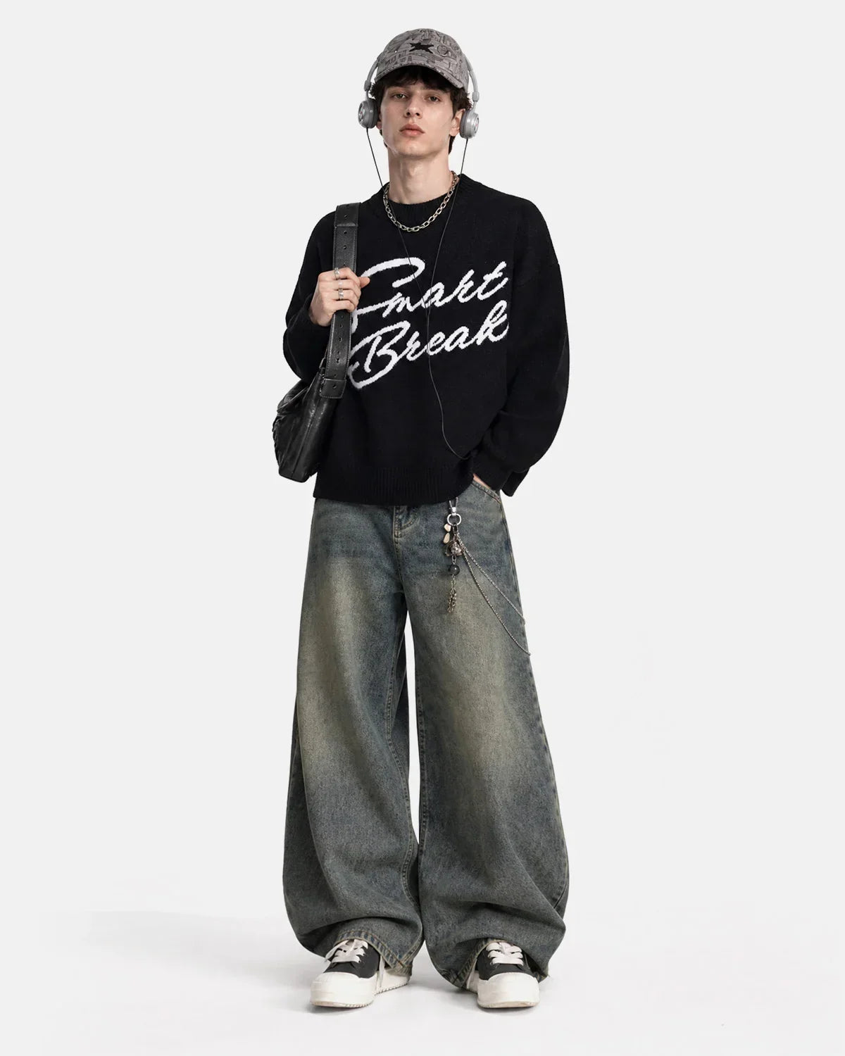 Script Letter Graphic Knit Sweater