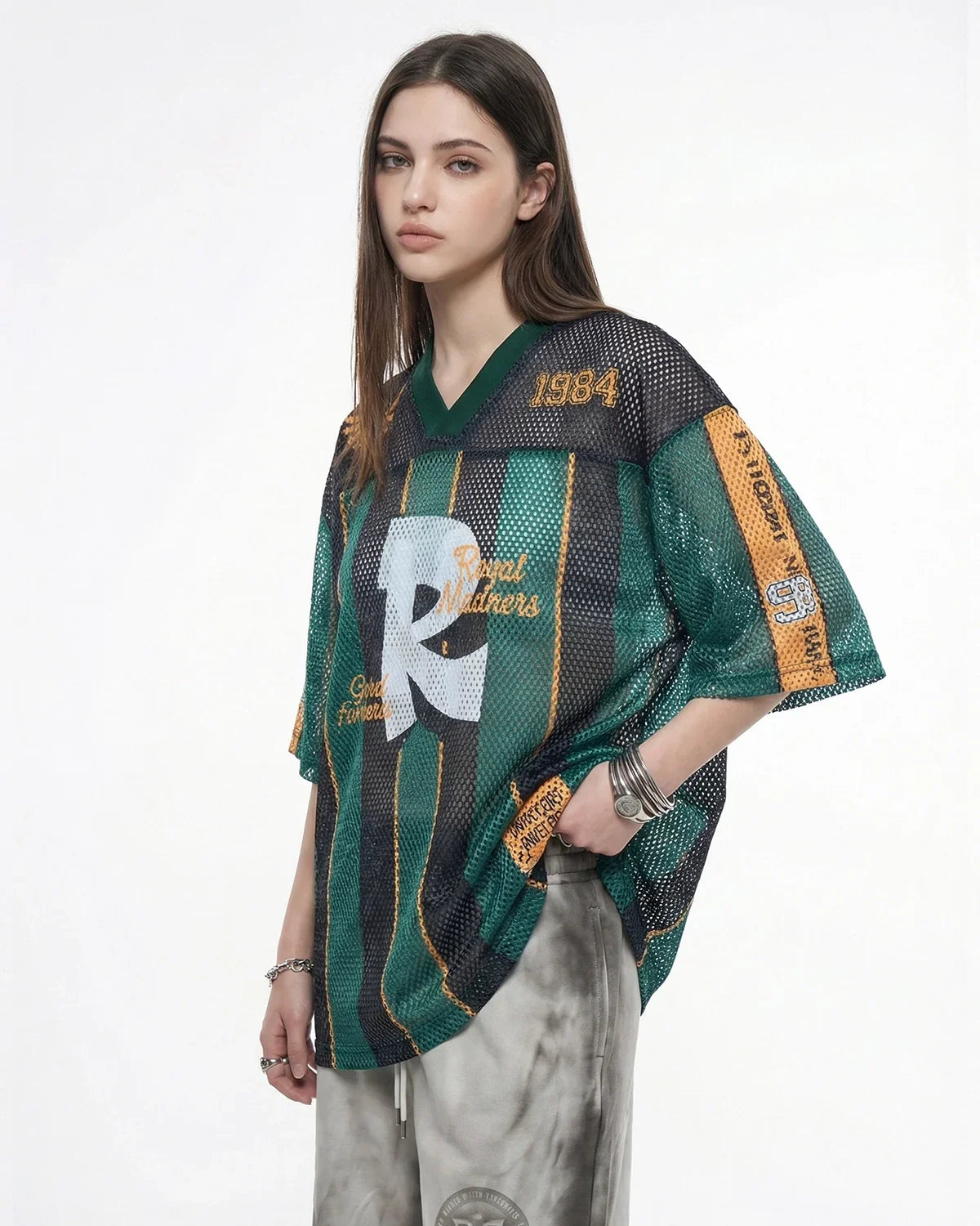 Vintage Striped Mesh Jersey