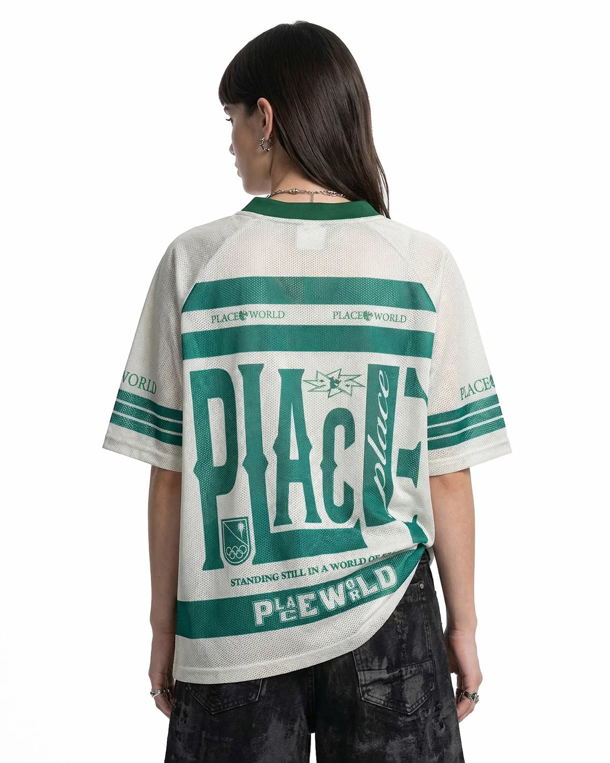 Oversized Letter Mesh Jersey