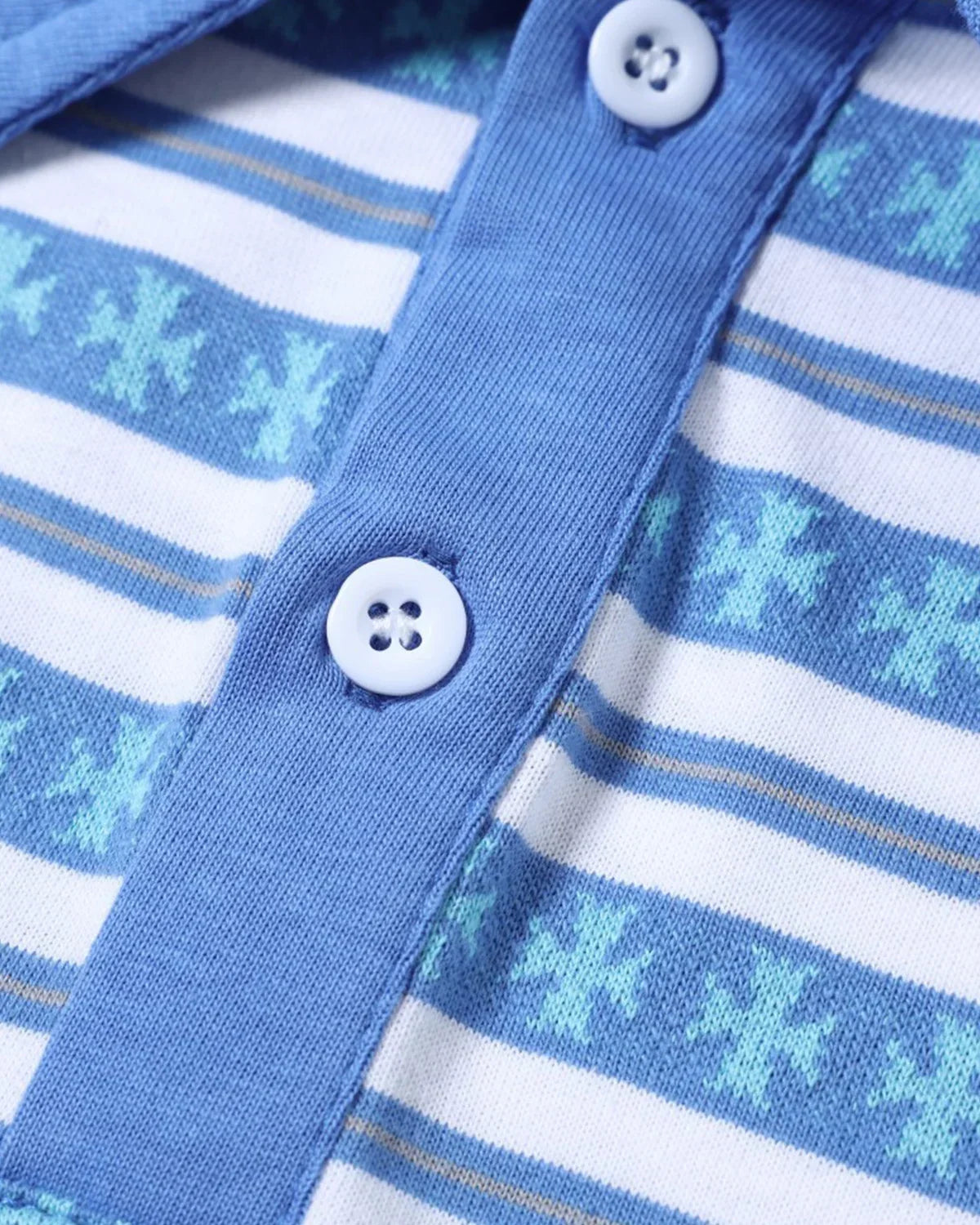 Cross Graphic Striped Polo Shirt