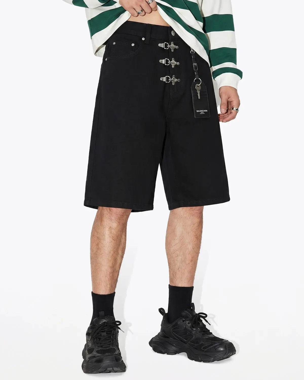 Metal Clasp Baggy Jorts
