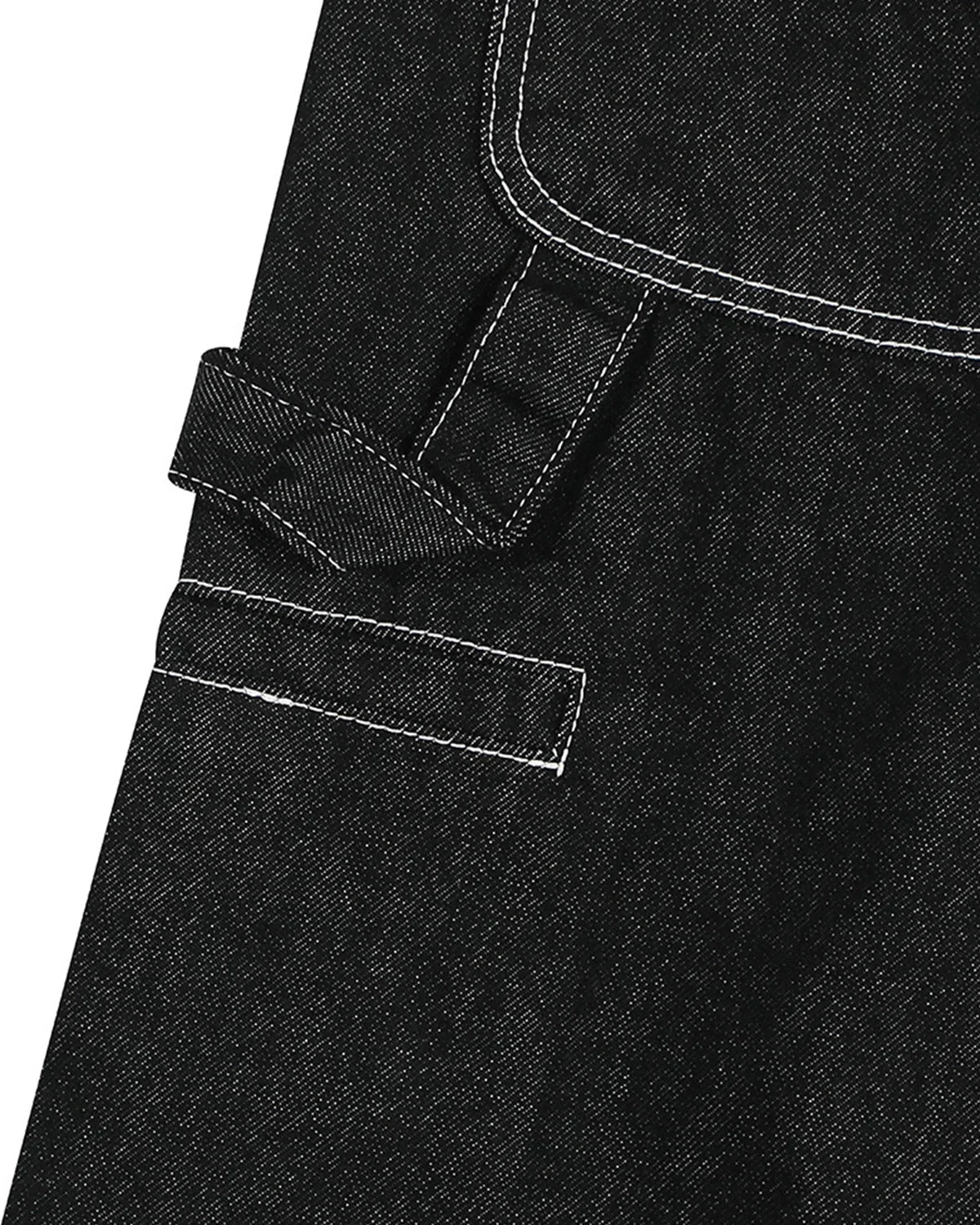 Short en jean cargo brut avec surpiqûres contrastantes