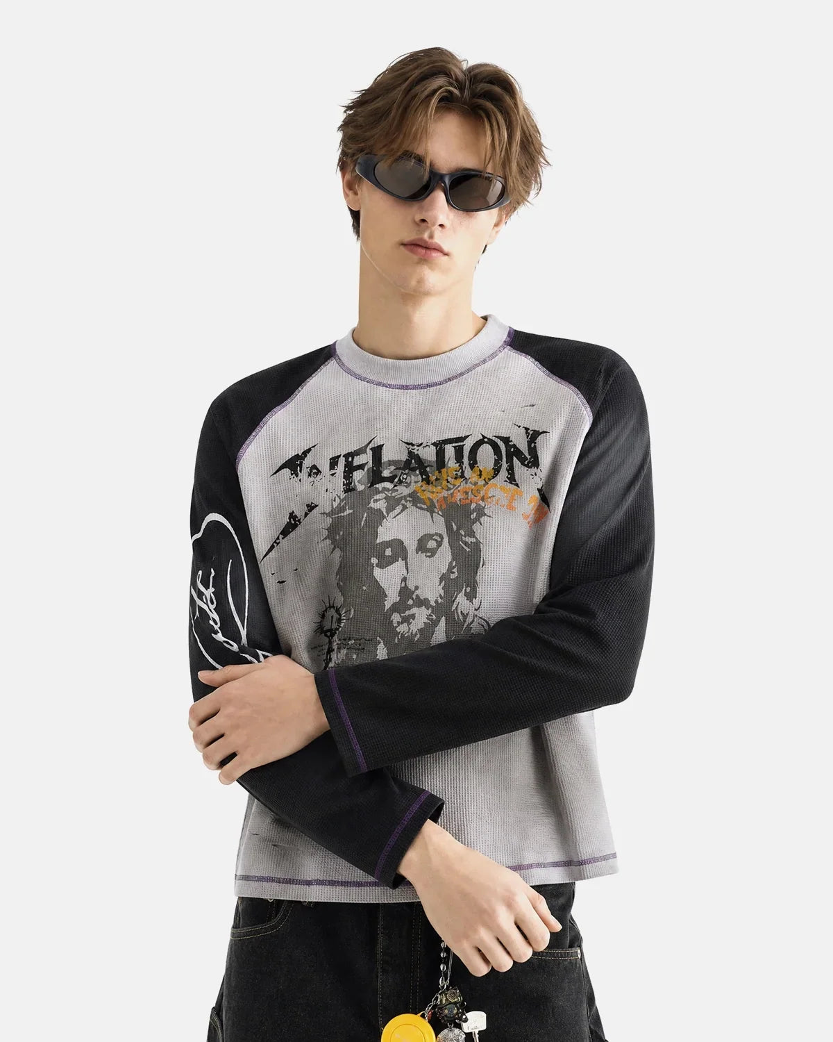 Portrait Waffle Long Sleeve Tee