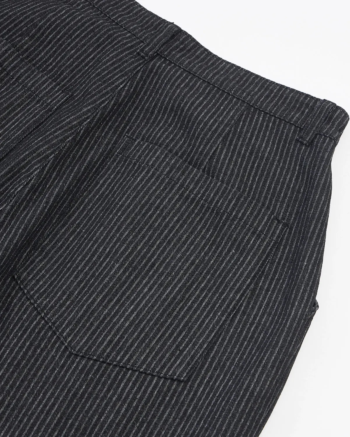 Vintage Pinstripe Pleated Barrel Jeans