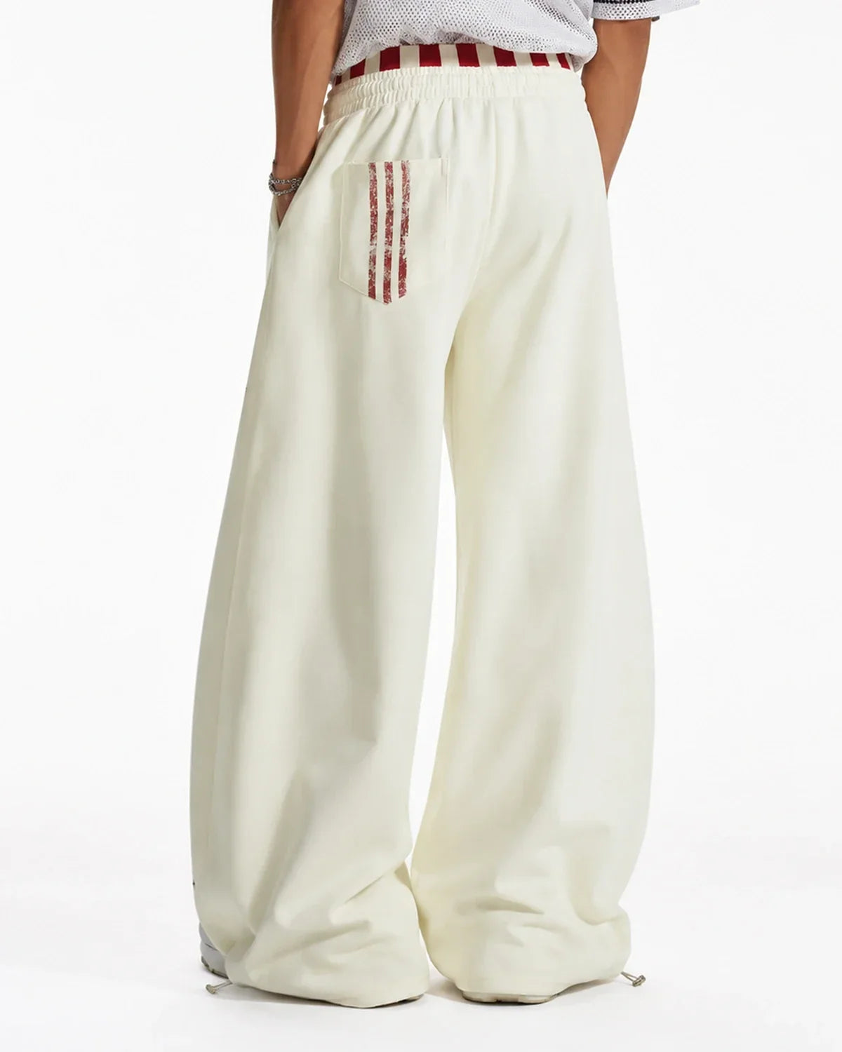 Striped Graphic Barrel Sweatpants