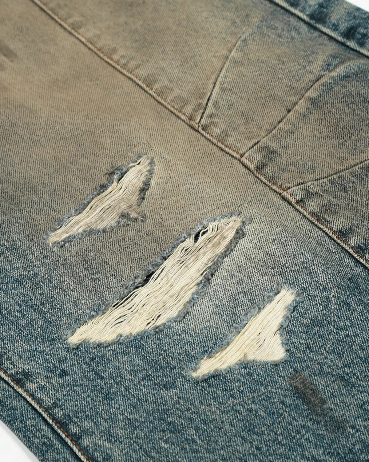 Jeans barrel sucios y rotos