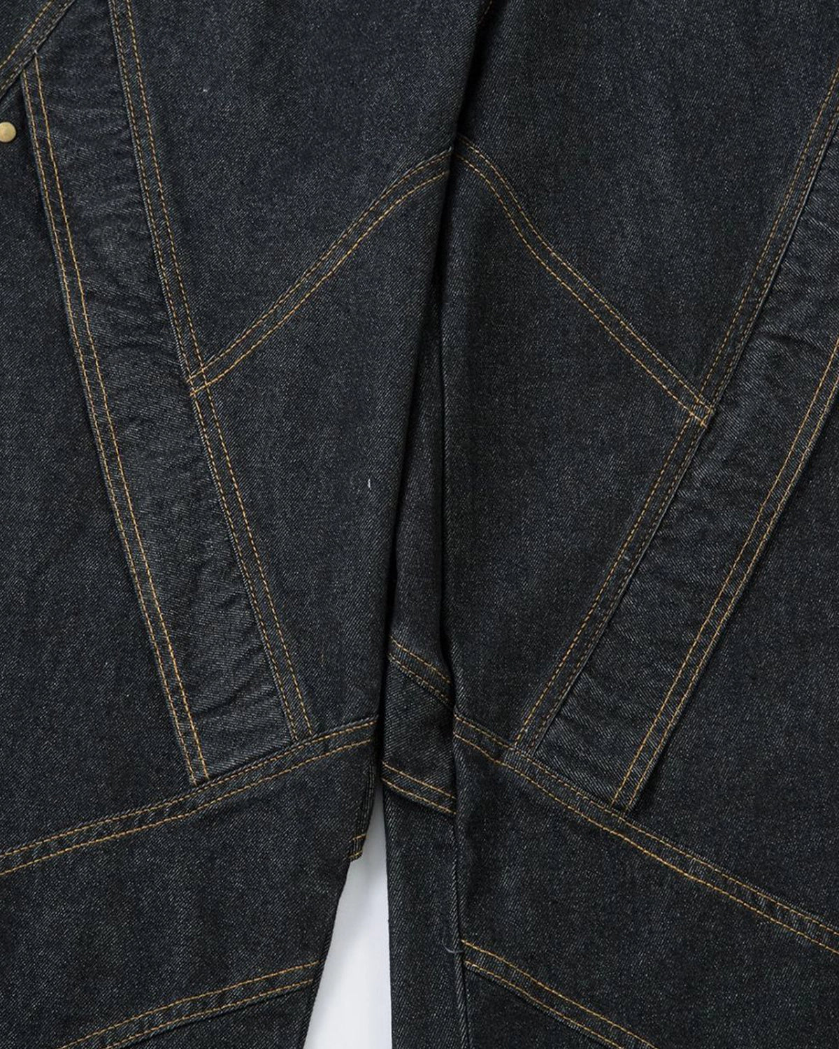 Stitching Button Up Baggy Jeans