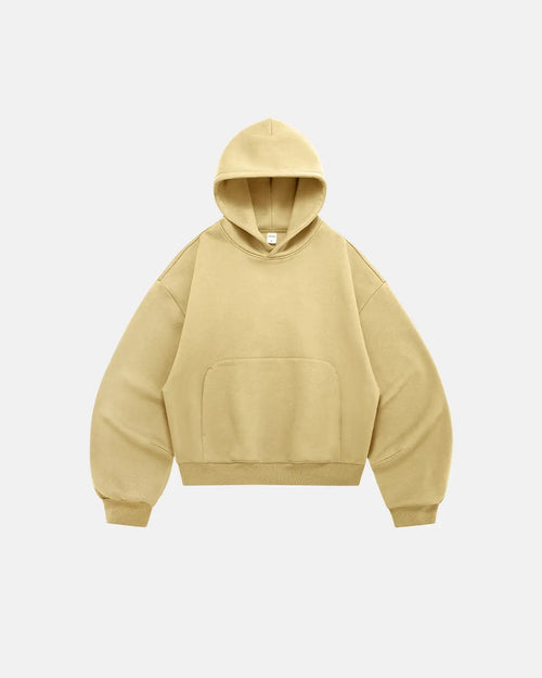 Blank Comfy Boxy Fit Hoodies - Yellow / S
