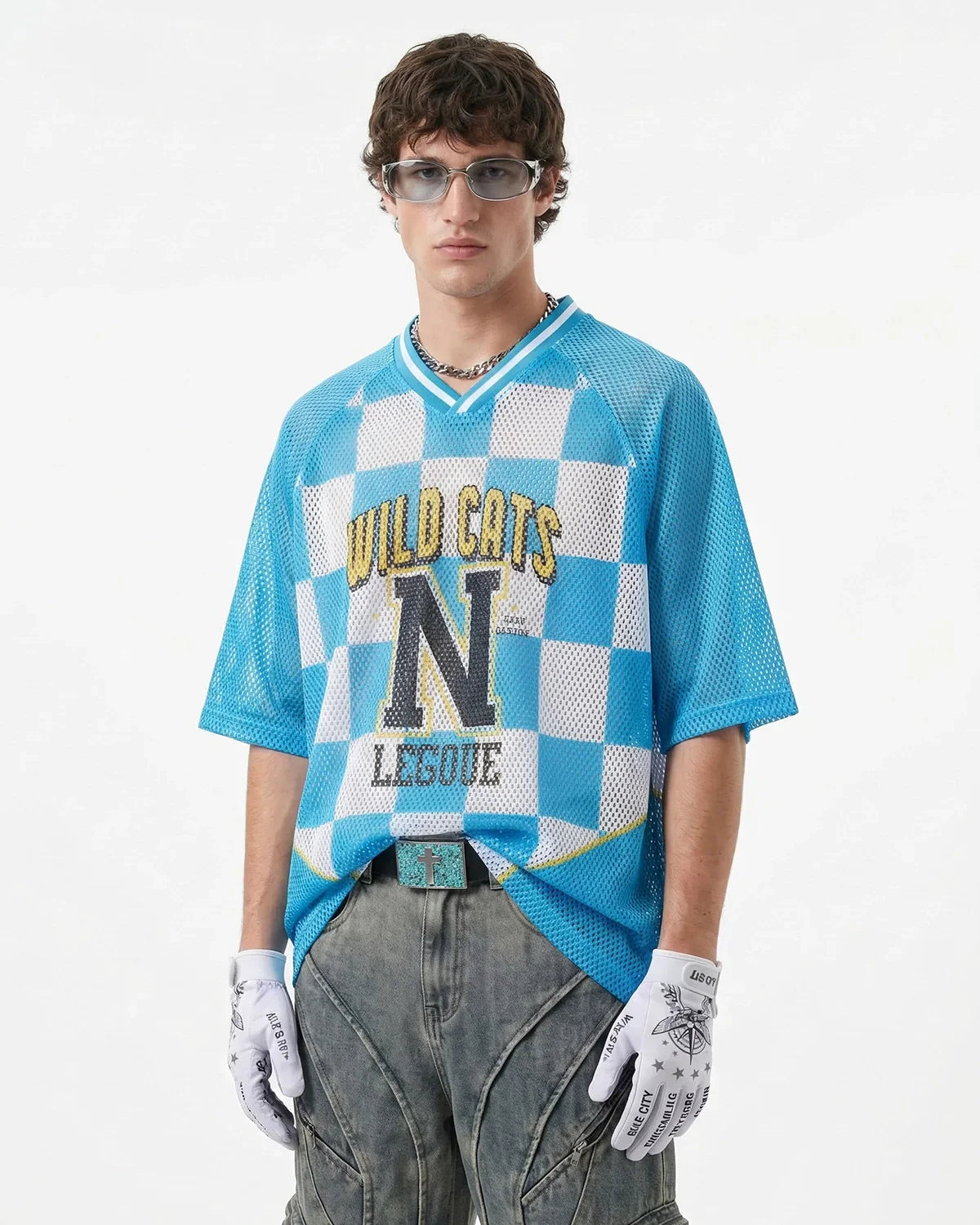 Varsity Checkerboard Mesh Jersey