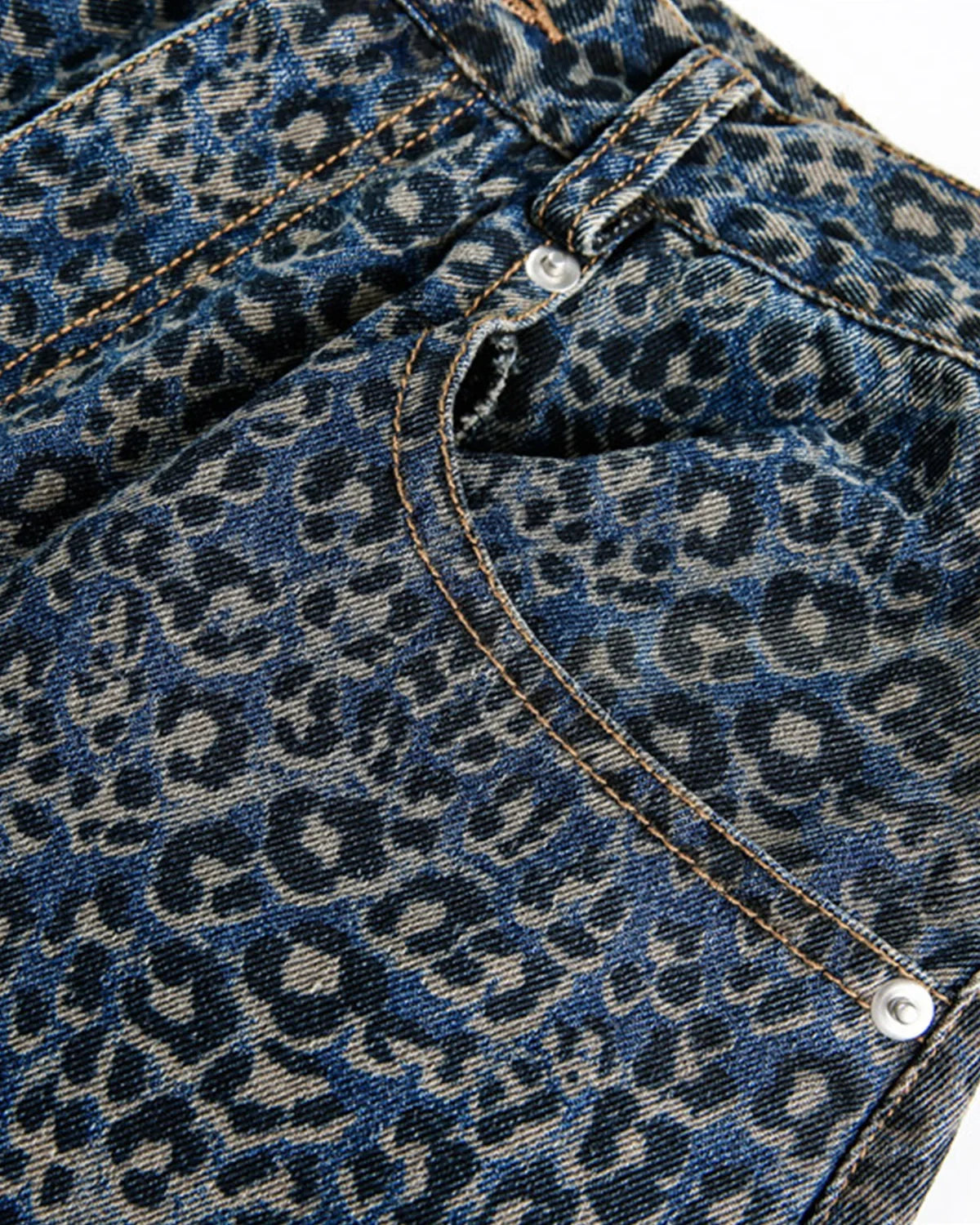 Vintage Leopard Print Barrel Jeans